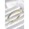 Gold Renk Zirkon Taşlı Pirinç Kadın Kelepçe