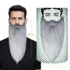 Gri Renk Lastikli Uzun Takma Sakal 40 cm