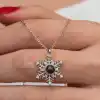 Gümüş 100 Dilde Seni Seviyorum Kar Tanesi Kadın Kolye