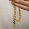 Gümüş 1000 Ayar Kazaz Püsküllü Sıkma Kehribar Tesbih