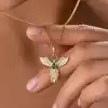 Gümüş Anka Kuşu Figürlü Gold Kadın Kolye