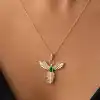 Gümüş Anka Kuşu Figürlü Gold Kadın Kolye