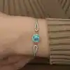 Gümüş Aquamarine Bayan Bileklik