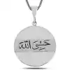 Gümüş Arapça Hasbiyallah Yazılı Kolye