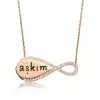 Gümüş Aşkım Yazılı Sonsuzluk Bayan Kolye