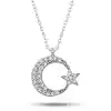 Gümüş Ay Yıldız Kadın Kolye
