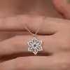 Gümüş Baget Taşlı Çiçek Kadın Kolye