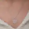Gümüş Baget Taşlı Çiçek Kadın Kolye
