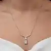 Gümüş Baget Taşlı Gerdanlık Model Kadın Kolye
