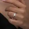 Gümüş Baget Taşlı Kadın Yüzük