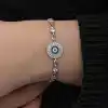 ​Gümüş Baget Taşlı Nazar Kadın Bileklik