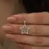 Gümüş Baget Taşlı Yıldız Kolye