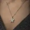 ​​Gümüş Baget Taşlı Yıldız Kolye