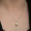 Gümüş Beyaz Kristal Taşlı Kadın Kolye