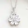 Gümüş Beyaz Sevgi Çiçeği Kadın Kolye