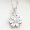 Gümüş Beyaz Sevgi Çiçeği Kadın Kolye