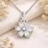 Gümüş Beyaz Sevgi Çiçeği Kadın Kolye