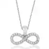 Gümüş Beyaz Taşlı Sonsuzluk Bayan Kolye