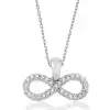 Gümüş Beyaz Taşlı Sonsuzluk Bayan Kolye