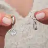 Gümüş Beyaz Zirkon Taşlı Damla Kadın Küpe