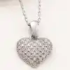 Gümüş Bombeli Kalp Kadın Kolye