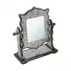 ​Gümüş Çiçek Desenli Kare Çift Taraflı Ayna