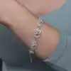 Gümüş Çiçek Motifli Telkari Kadın Bileklik