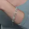 Gümüş Çiçek Motifli Telkari Kadın Bileklik