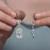 Gümüş Çiçek Motifli Telkari Kadın Küpe
