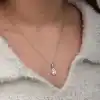 Gümüş Damla Beyaz Zirkon Taşlı Kadın Kolye