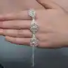 Gümüş Damla Papatya Telkari Kadın Bileklik