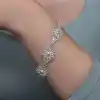 Gümüş Damla Papatya Telkari Kadın Bileklik