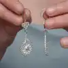 Gümüş Damla Papatya Telkari Kadın Küpe