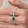 Gümüş Damla Zümrüt Taşlı Kadın Kolye