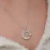 Gümüş Desenli Ay Yıldız Kadın Kolye