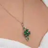Gümüş Dönen Yeşil Yonca Kadın Kolye