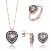 Gümüş Elmas Montür Kalpli Bayan Set
