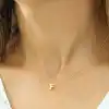 Gümüş Gold 3 Boyutlu F Harf Bayan Kolye