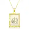 Gümüş Gold Allah Yazılı Kadın Kolye