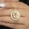 Gümüş Gold Allah Yazılı Kadın Kolye