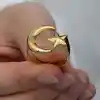 Gümüş Gold Ay Yıldız Kadın Yüzük