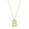 Gümüş Gold B Harfi Kadın Kolye
