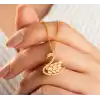 Gümüş Gold Baget Taşlı Kuğu Kadın Kolye