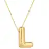 Gümüş Gold Balon L Harfi Kadın Kolye