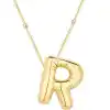 Gümüş Gold Balon R Harfi Kadın Kolye