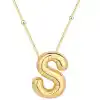 Gümüş Gold Balon S Harfi Kadın Kolye