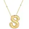 Gümüş Gold Balon S Harfi Kadın Kolye