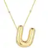Gümüş Gold Balon U Harfi Kadın Kolye