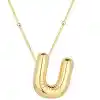 Gümüş Gold Balon U Harfi Kadın Kolye
