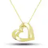Gümüş Gold Çifte Kalp Aşk Kadın Kolye